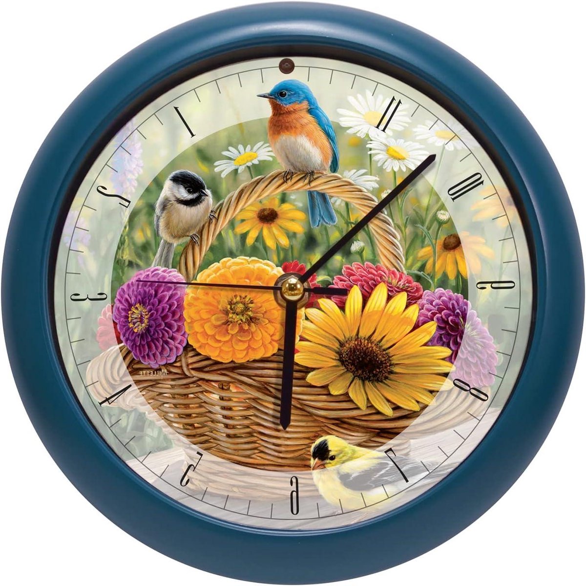 Zomer Boeket Klok - Vogelgeluiden Klok - Muziek Luisteren - 12 Verschillende Liedjes - 8 Inch - Meerkleurig