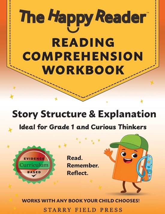 The Happy Reader- Reading Comprehension Workbook, Grade 1 - cover