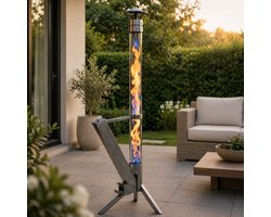 Muntel® Pellet Terras Heater - Terrasverwarmer - Outdoor - Heater - Fire Tube - Pallet - RVS - 34x 44.8x 132.2Cm