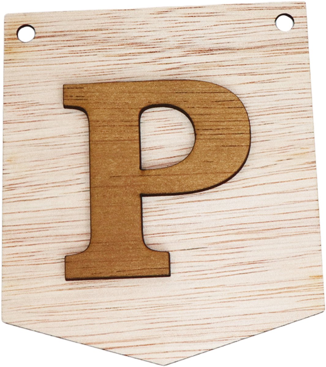 3D Houten Letter P – Gepersonaliseerde Slingers & Vlaggenlijnen Zelf Samenstellen | Duurzame Decoratie