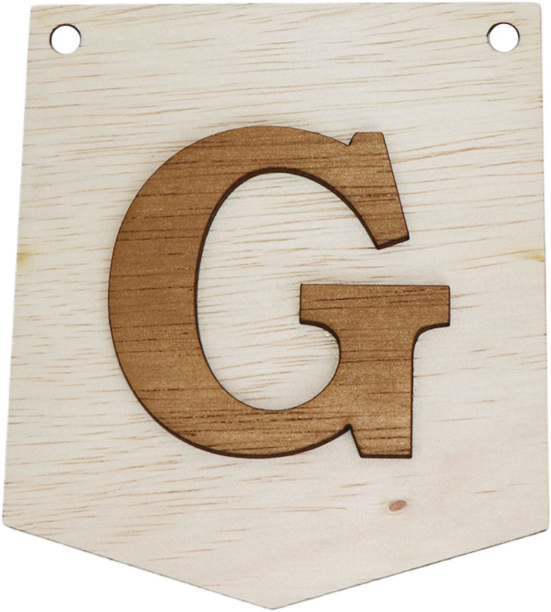 3D Houten Letter G – Gepersonaliseerde Slingers & Vlaggenlijnen Zelf Samenstellen | Duurzame Decoratie