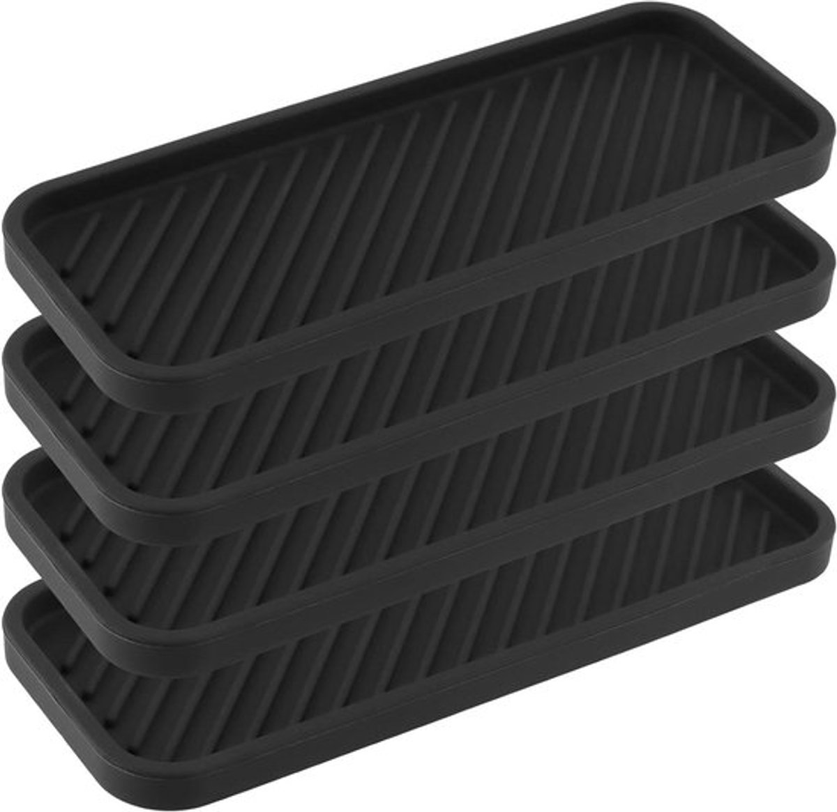 Siliconen gootsteenorganizer set van 4 stuks voor keuken en badkamer met afdruipmat - Vaatwasmachinebestendig - Opbergrek voor sponzen, borstels, zeep