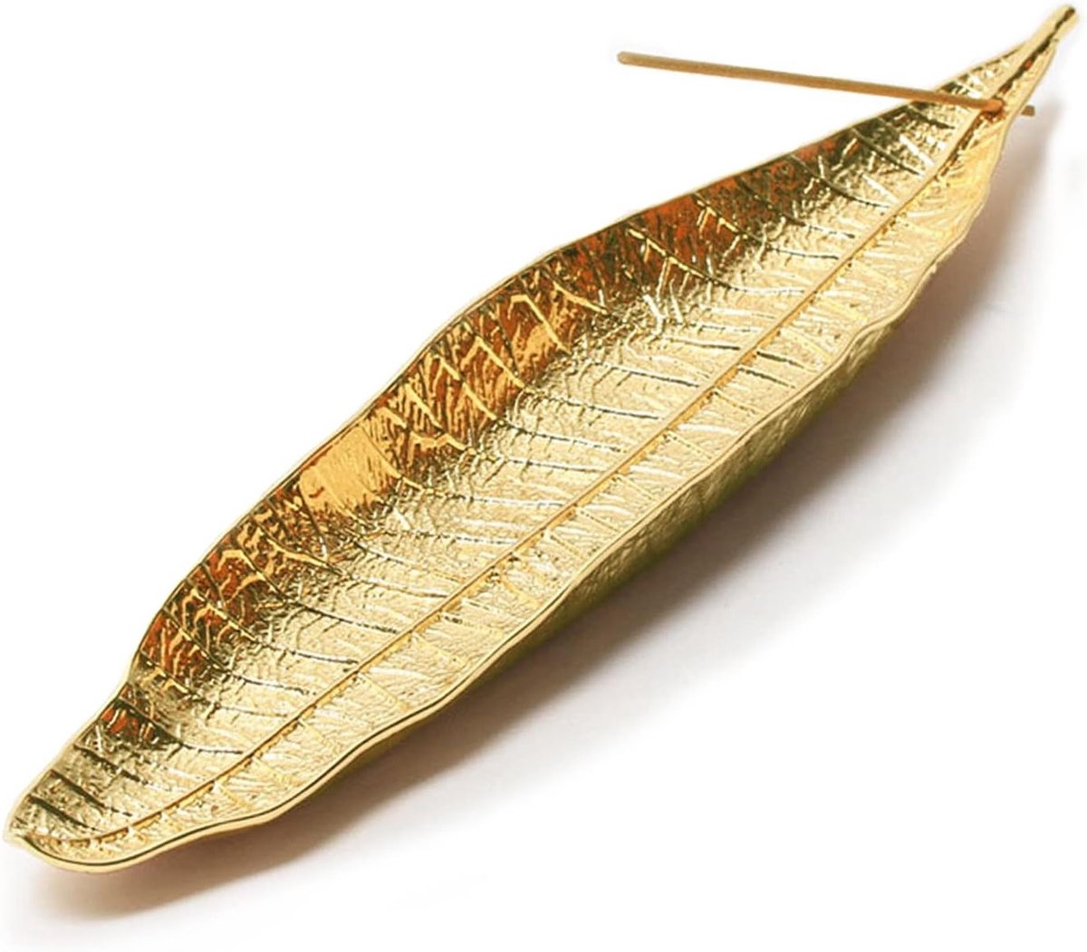 Zinc Alloy Rookstok Houder van 20.8 cm, Bladeren Metaal Wierookbrander voor Thuis, Kantoor en Meditatie