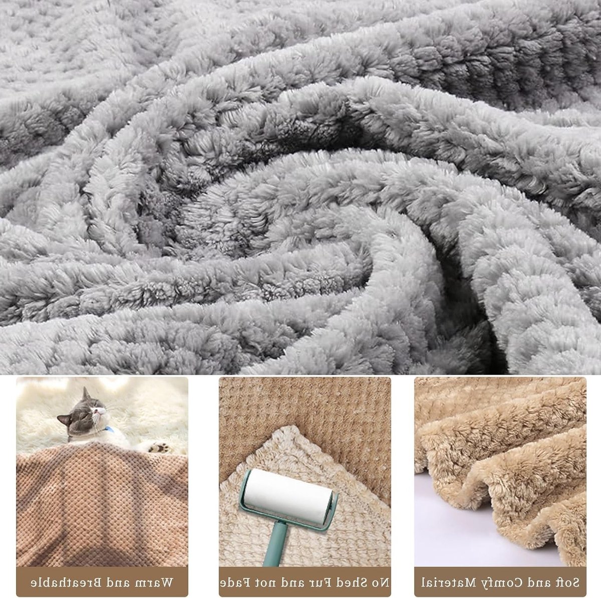 Zachte en Warme Hondendeken, Fleece Dekens voor Huisdieren, Ideaal voor Sofa en Dierenbed, Set van 2, 70 x 100 cm, Wasbaar en Comfortabel