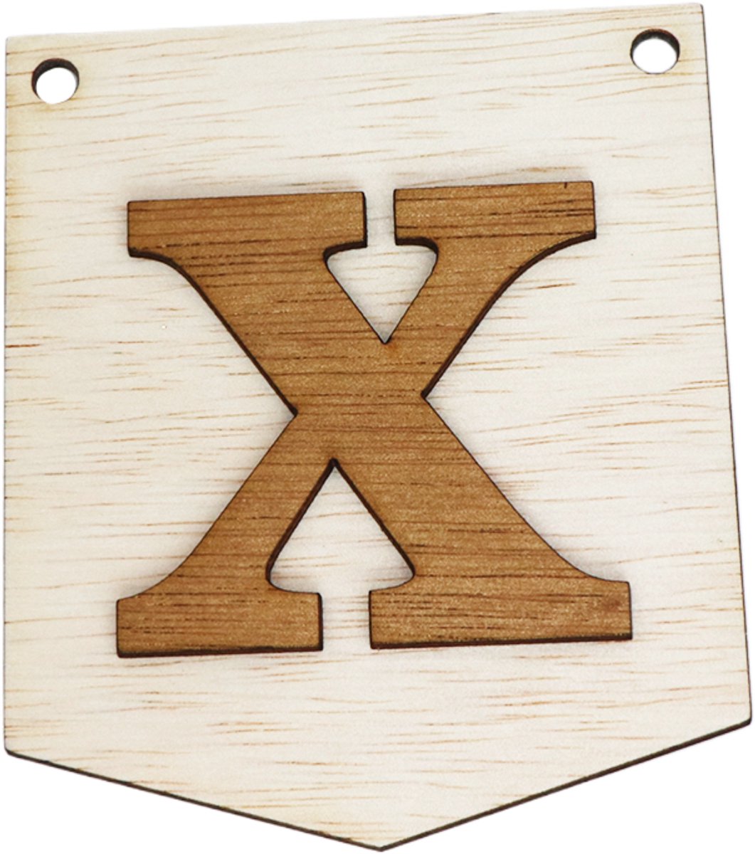 3D Houten Letter X – Gepersonaliseerde Slingers & Vlaggenlijnen Zelf Samenstellen | Duurzame Decoratie