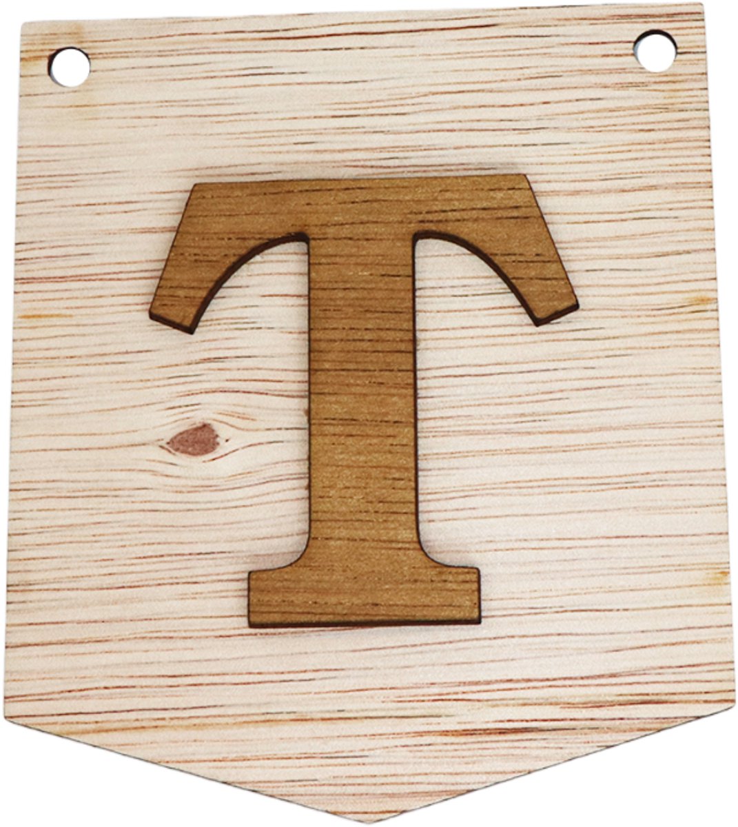 3D Houten Letter T – Gepersonaliseerde Slingers & Vlaggenlijnen Zelf Samenstellen | Duurzame Decoratie