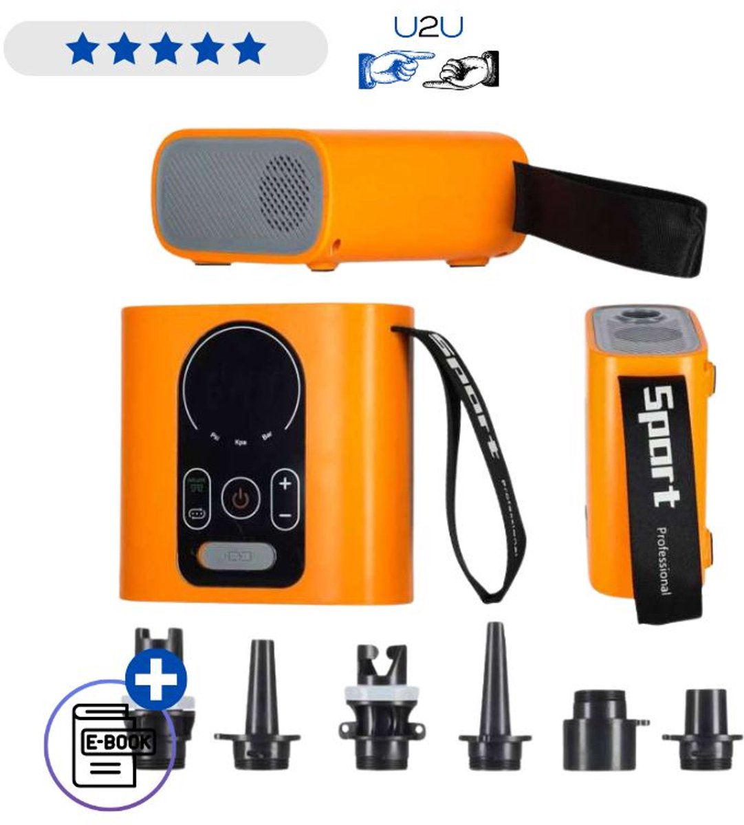 Elektrische SUP Pomp 22 PSI 140W – Compacte Luchtpomp Met Auto Off Systeem Voor SUP Board Kajak Opblaasboot En Luchtbed 12V Auto Compressor Inclusief Adapters Zwart Lichtgewicht Reisformaat Met Ebook