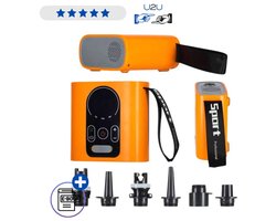 Elektrische SUP Pomp 22 PSI 140W – Compacte Luchtpomp Met Auto Off Systeem Voor SUP Board Kajak Opblaasboot En Luchtbed 12V Auto Compressor Inclusief Adapters Zwart Lichtgewicht Reisformaat Met Ebook