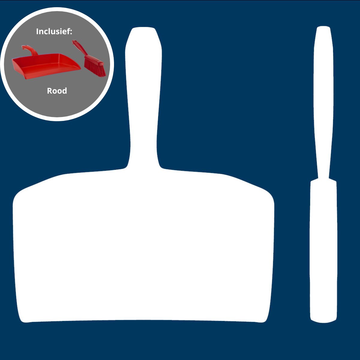 5S Schaduwbord met Vikan Veger en Blik – HACCP Schoonmaakstation – Rood