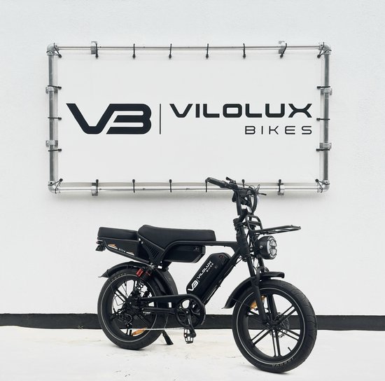 Elektrische fatbike Vilolux Ultra met dubbele accu, hydraulische remmen, LCD, NFC, city banden, achterzitje, 25 km/h, 2 jaar garantie