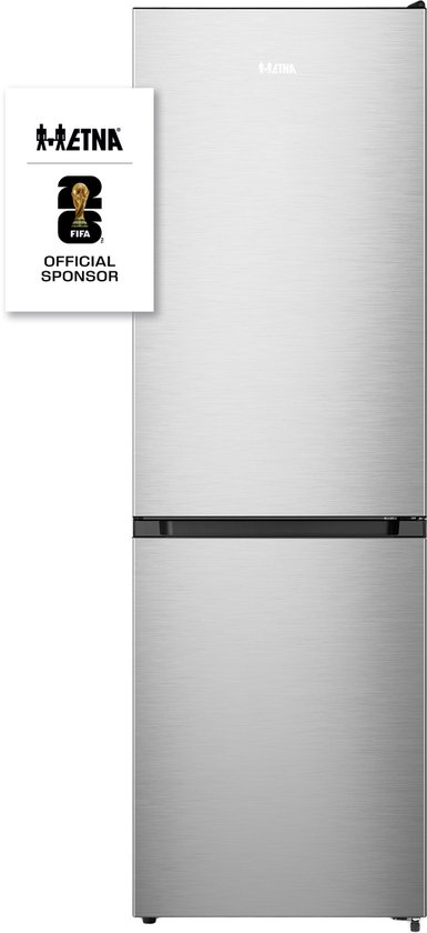 ETNA KCV587NRVS - Koel-vriescombinatie 187cm Hoog - Vrijstaand - RVS - Energielabel A - 304l - Super Freeze - 35 dB - LED verlichting