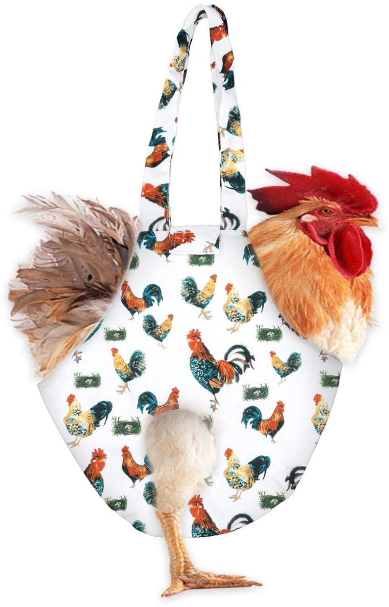 JeiibrZui Kippen Draagtas - 35 x 35 cm - 1 Stuks - Kleurrijk - Waterdicht Kippendrachtas met Handvat voor Veilig Transport van Gevogelte tijdens Reizen en Buitenactiviteiten