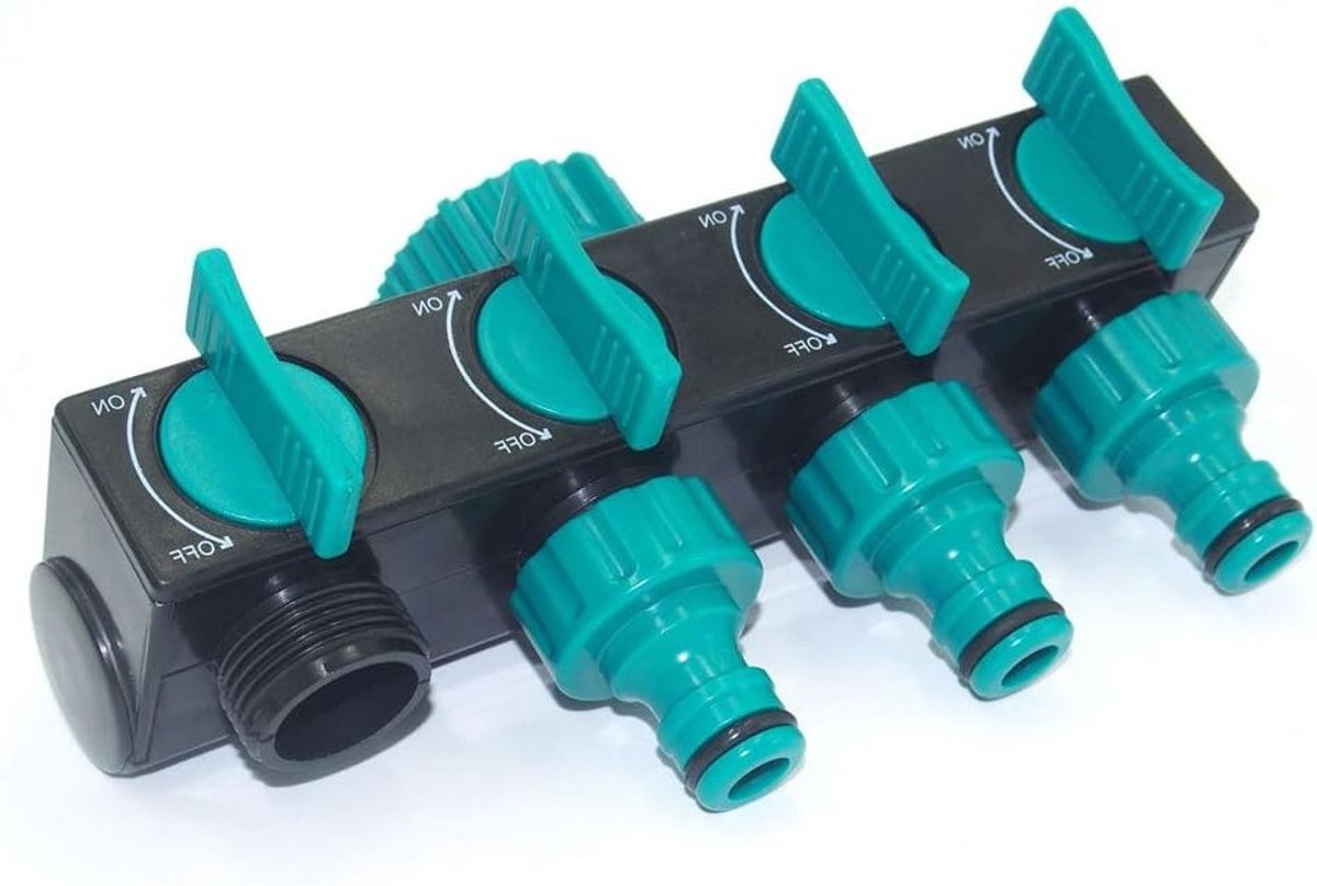 Waterverdeler voor Tuinslang - 4-Weg Slangverdeler met Y-Connector voor Efficiënte Waterverdeling