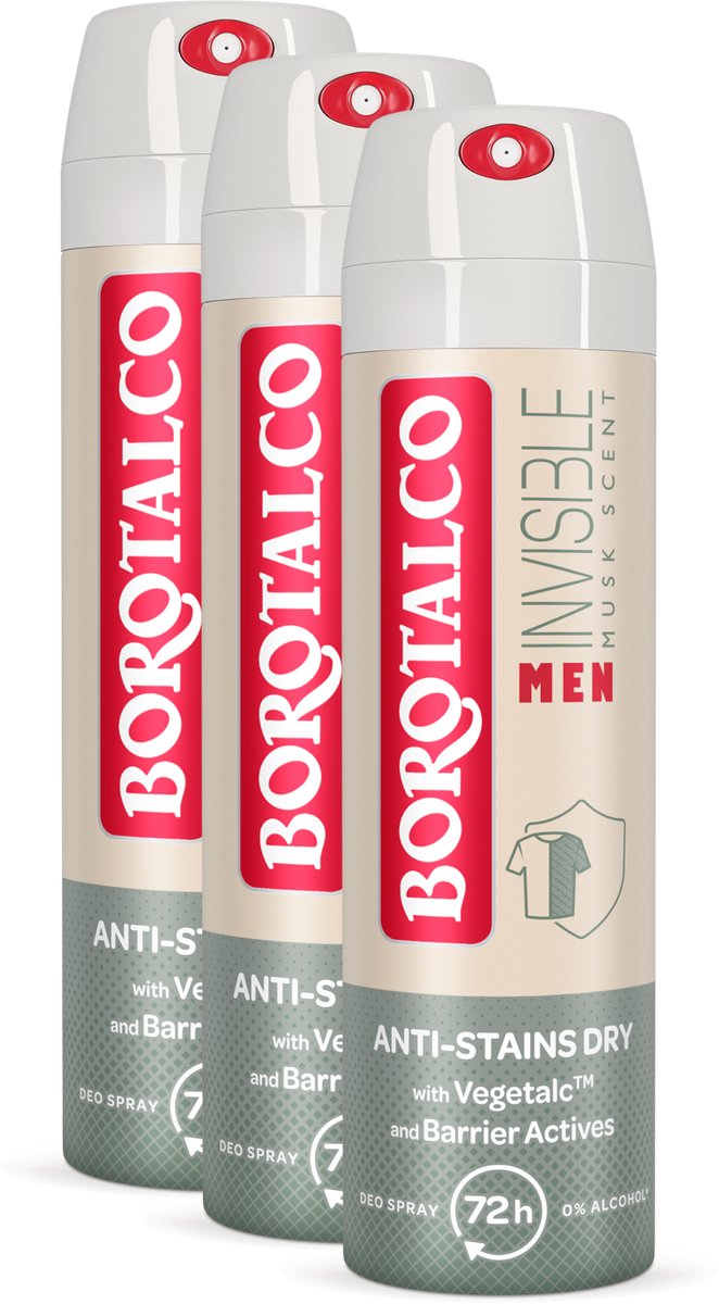 Borotalco Deo Men Invisible Musk Dry Spray 3x150ml