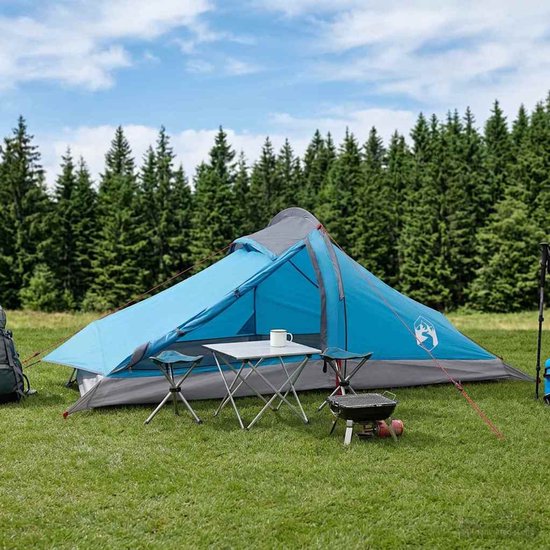 vidaXL - Backpacking - Tent - 2-persoons - Blauw - 185T - Polyester - met - PU - Coating van Vidaxl — afbeelding 3