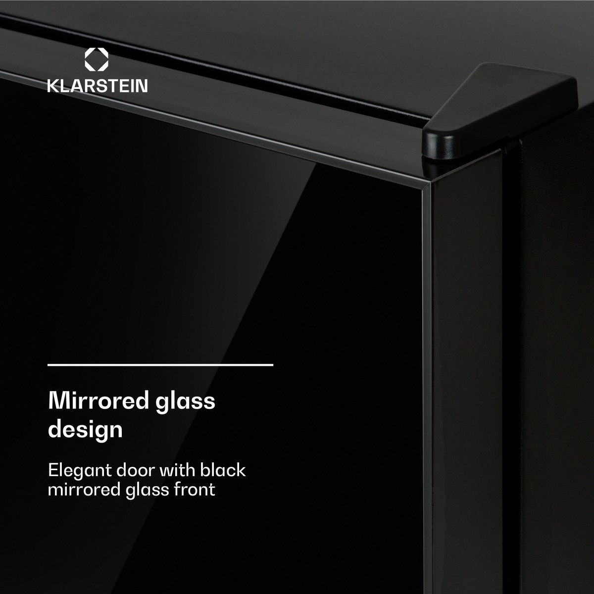 Klarstein Mini-Koelkast Frosty Vrijstaande - 10 Liter - Losse Glazen Bodemplaat - 33dB - Koele Frisheid - Voor Gastkamers Of Slaapkamers - Glansrijk - Thermo-elektrisch Koelsysteem - Spiegelglasdeur - praktisch - Elegant - Zwart — afbeelding 7