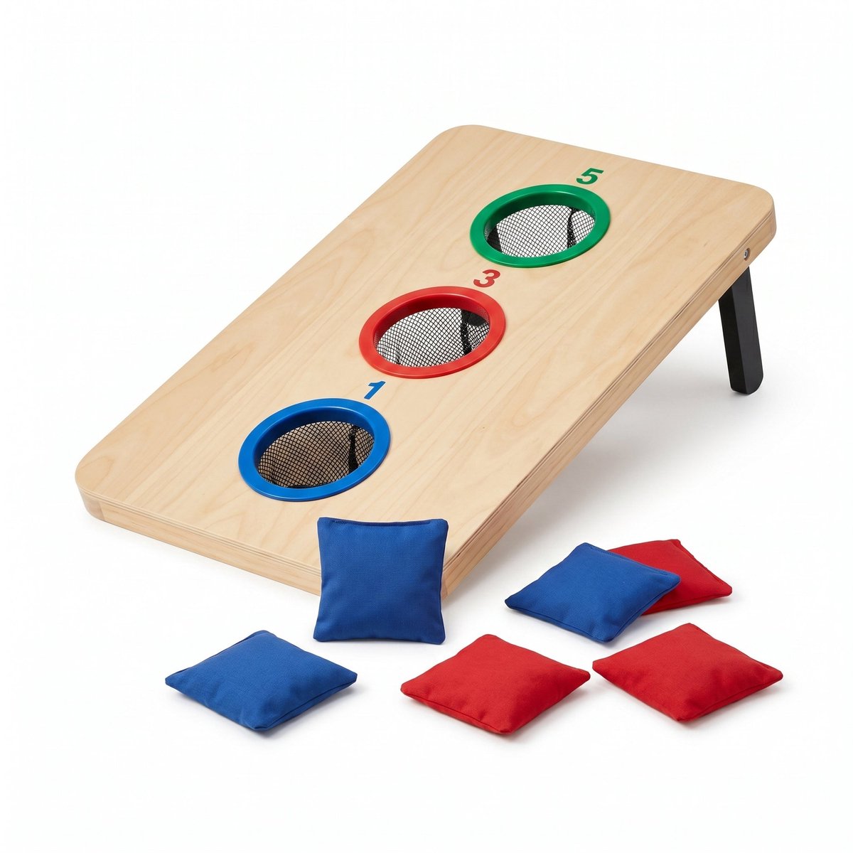 Cheqo® Pittenzak Werpen - Werpspel voor Kinderen - Gooispel - Buitenspel - Cornhole - Bean Bag Toss - Houten Bord - Tuinspel - Buitenspeelgoed - Pittenzakjes - Zakjes Gooien - Gezinsspel - Speelgoed Kinderen - Tuin Spelen - Puntenspel