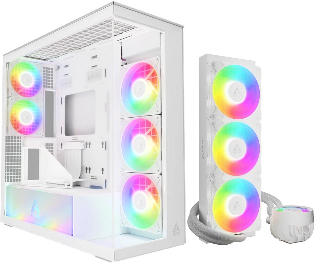 Arctic Case Combo White - Voordeelbundel - Xtender VG mirror white + Liquid Freezer III Pro 360 ARGB white