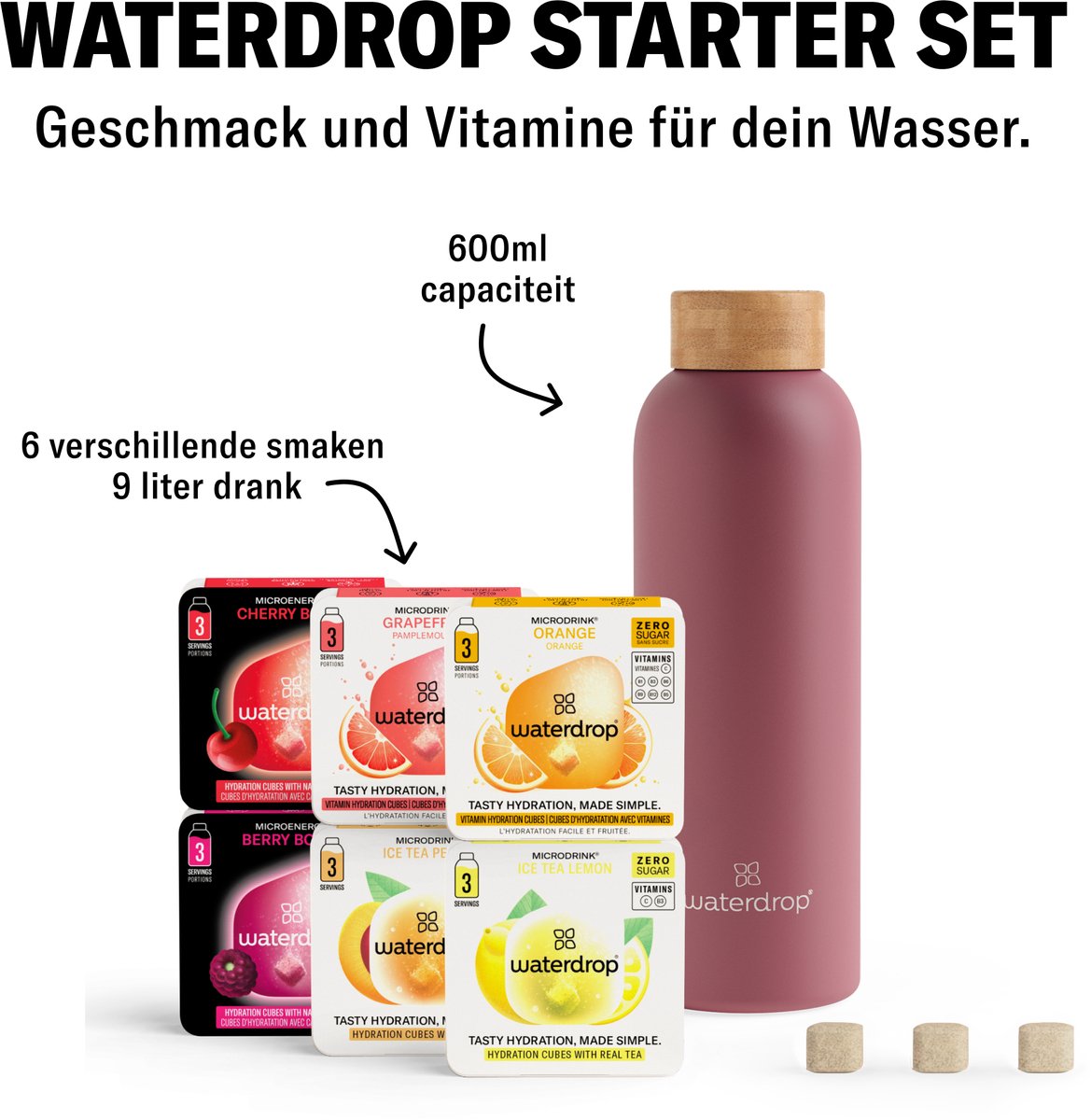 waterdrop Starterset Metalen - Mat Roze thumbnail 2