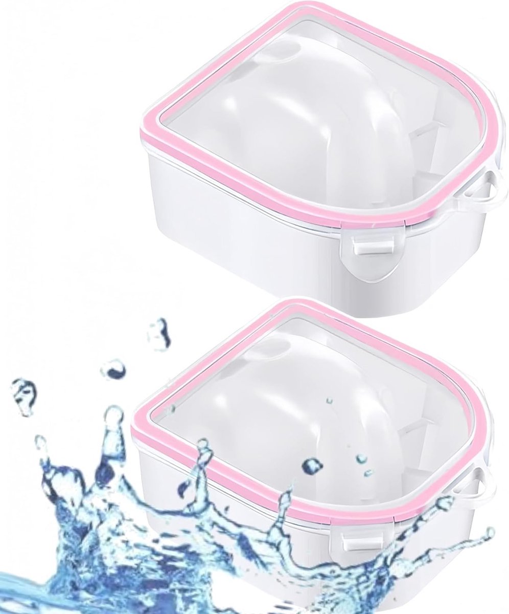 Nail Soaking Bowl Set voor Spa Manicure met Warm Water - 2 Stuks in Roze Kleur voor Thuisgebruik