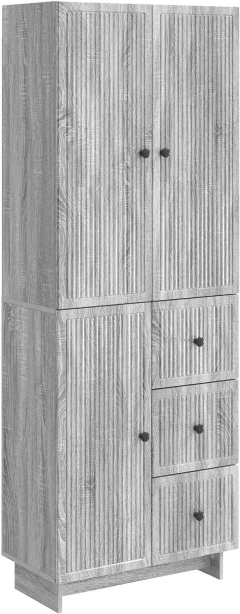 vidaXL Kast - Set - 2 - st - Bewerkt - hout Grijze Sonoma