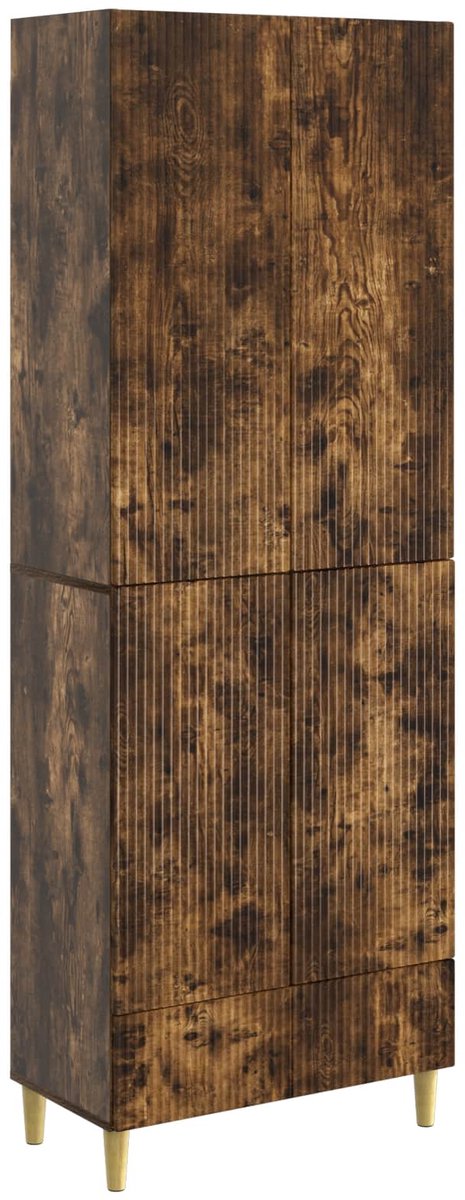 vidaXL Kast - Set - 2 - st - Gerookt - eiken - Bewerkt - hout Gerookt eiken