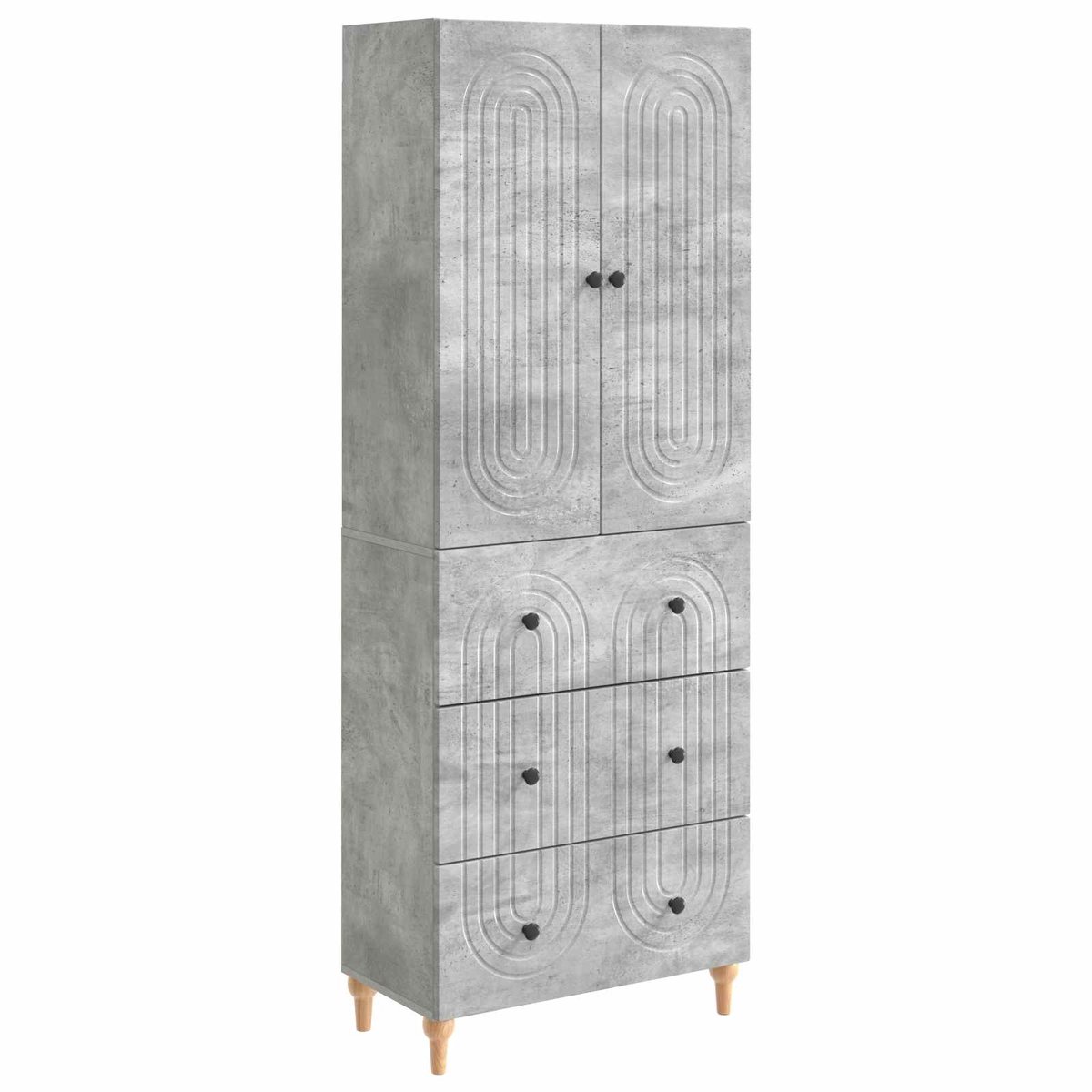 vidaXL Kast - Set - 2 - st - Bewerkt - hout Betongrijs