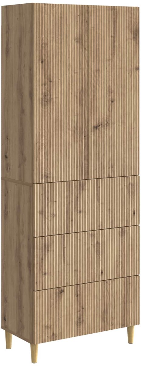 vidaXL Kast - Set - 2 - st - Bewerkt - hout artisanaal eikenkleurig