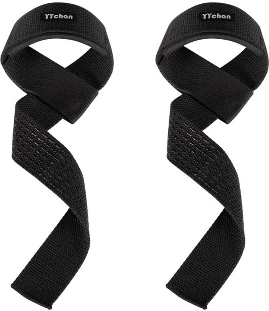 YYchan Lifting Straps - Krachttraining - Polsbanden - Deadlift - Siliconen Model - Anti-slip - Gripversterker - Zwart