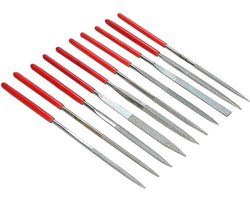 10-delige Diamant Vijlenset - Mini Handvijlen voor Sieradenmaken, Glasreparatie en Houtbewerking, 2 x 100mm voor Metaal, Keramiek en Hars Mallen