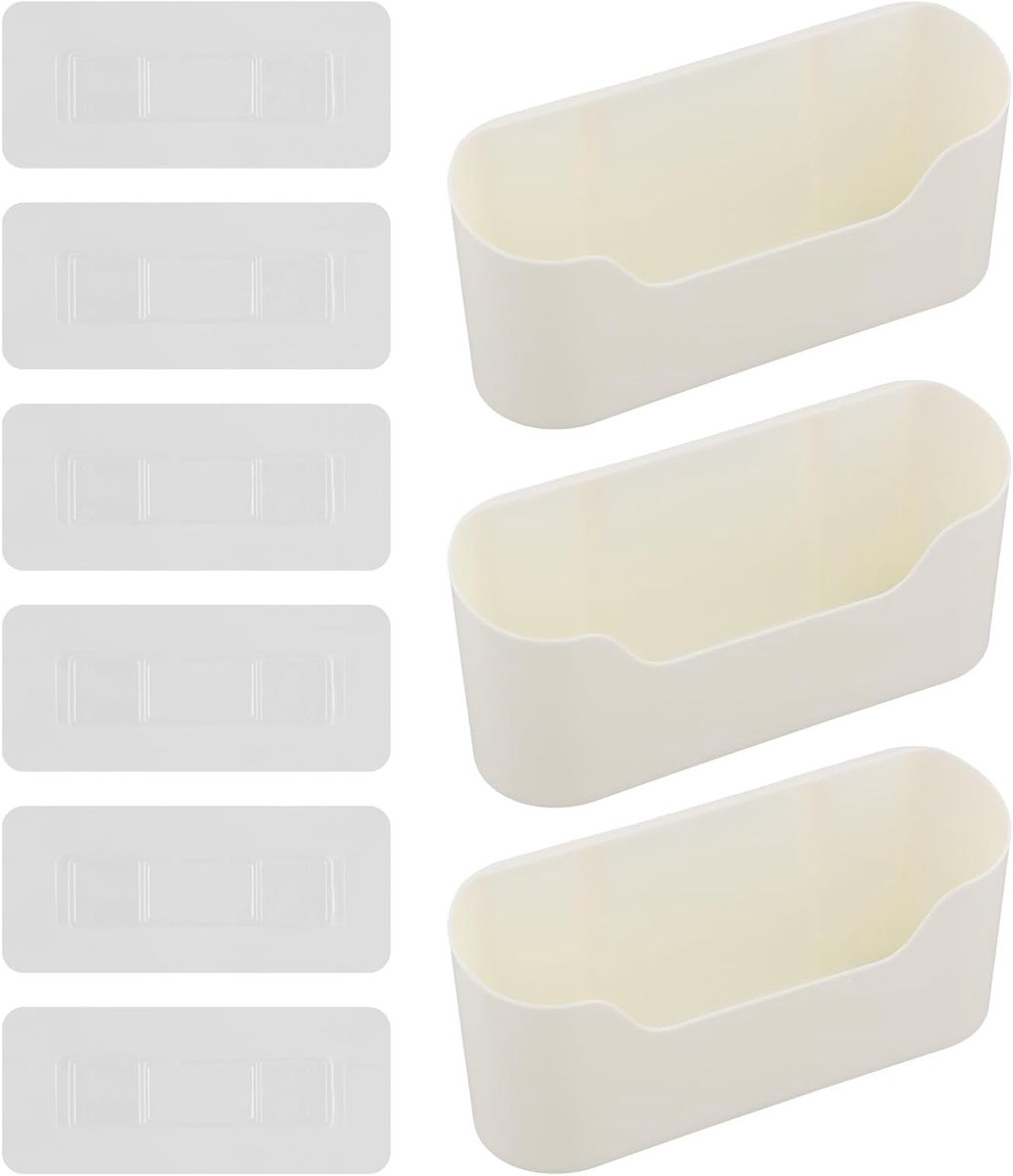 Set van 3 Zelfklevende Opbergdozen voor Keuken, Badkamer en Koelkast - Ideaal voor Organiseren en Ruimtebesparing