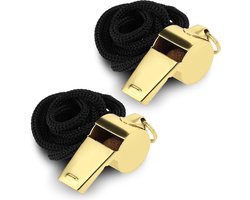 2PCS RVS Sportfluit - Scheidsrechter Fluit met Lanyard - Hard en Helder Geluid voor Leraren Officials Buiten Sport Noodgevallen