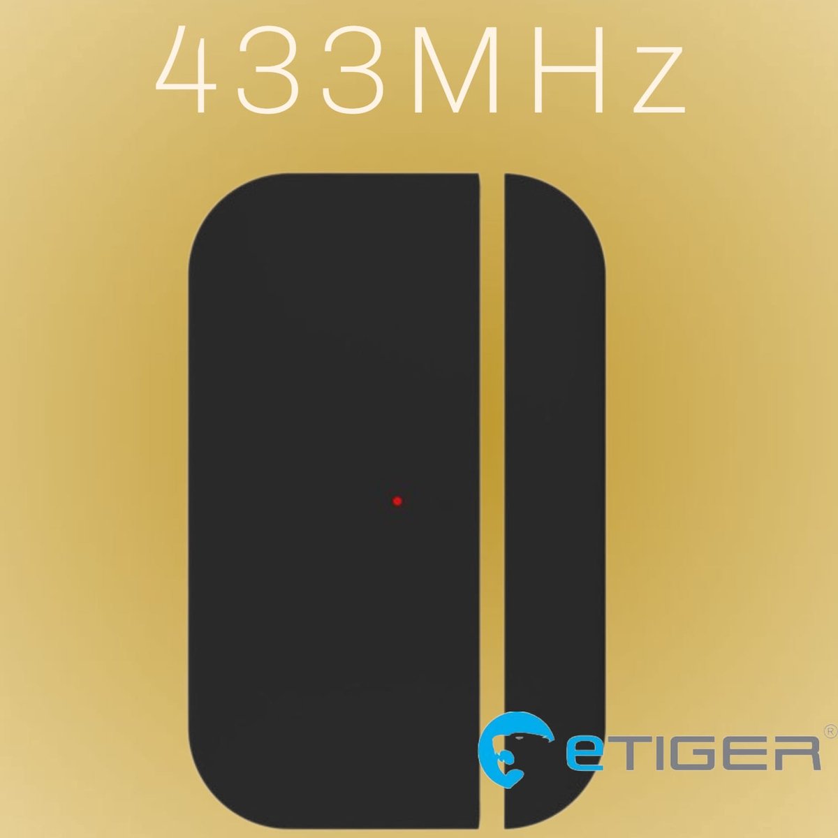 eTiger® X200 stijlvolle zwarte Magneetsensor voor deuren, ramen en kluizen.