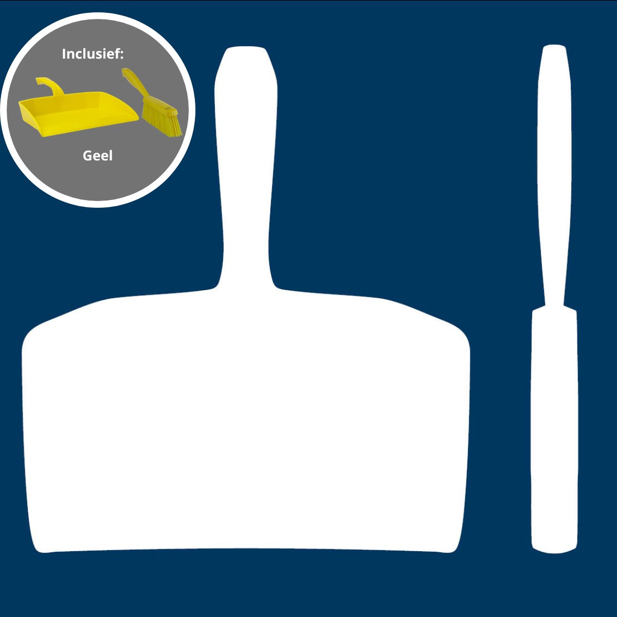 5S Schaduwbord met Vikan Veger en Blik – HACCP Schoonmaakstation – Geel
