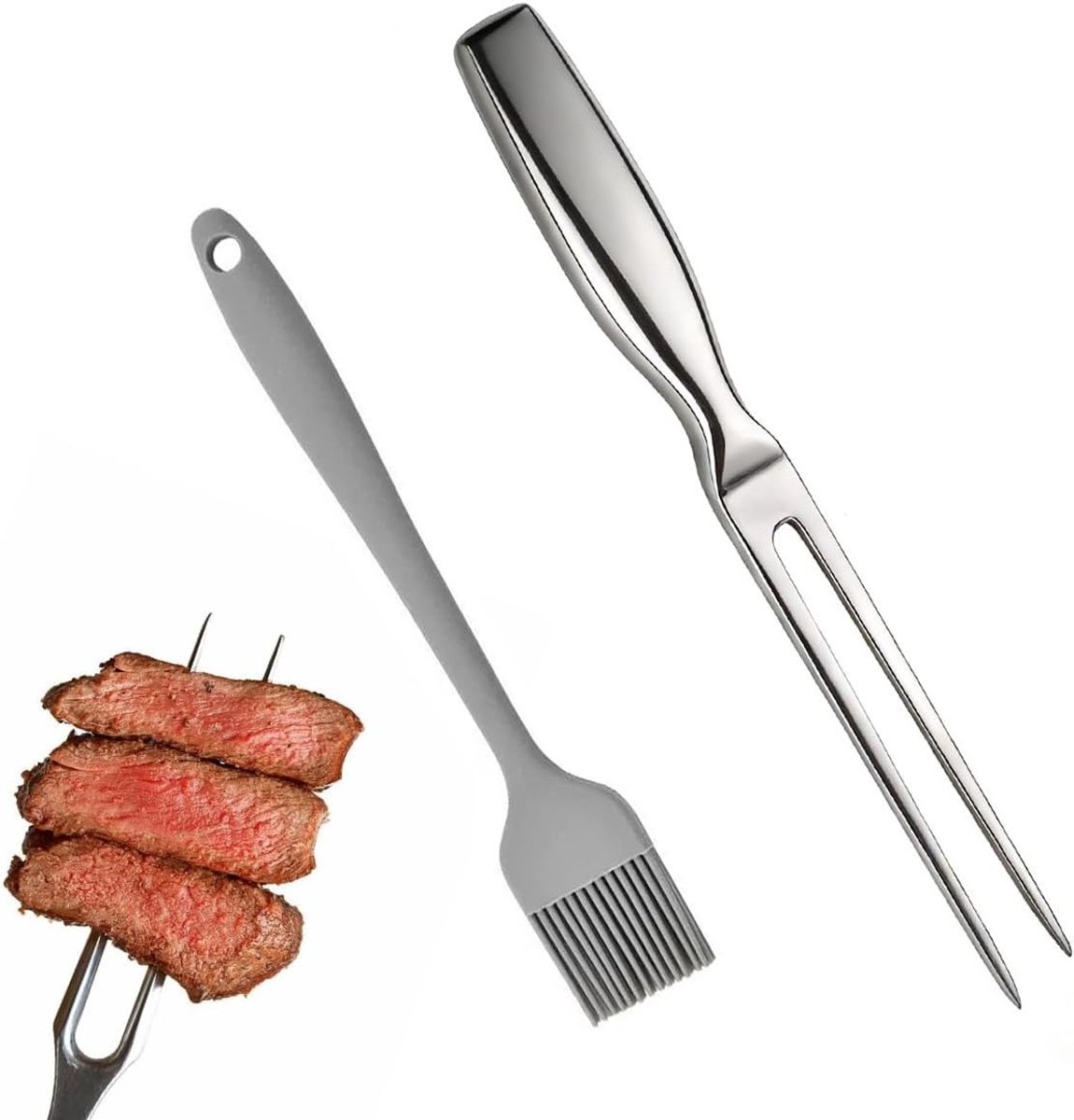 Professionele Vleesvork van RVS 27 x 2.4 cm, Ideaal voor Grillen, Barbecue en Steaks