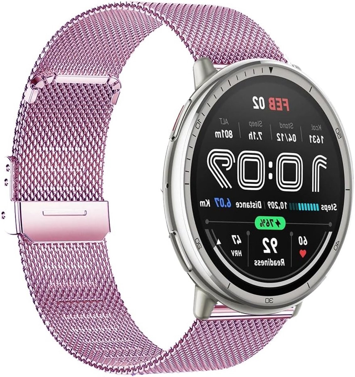 20mm Stalen Horlogeband voor Smartwatches, Geschikt voor Amazfit GTR Mini en GTS Series, Duurzaam en Comfortabel