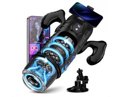 Pocket pussy met 7 stoot- & rotatiestanden en appbediening – Sex toys voor mannen zelf aftrekken – Nep vagina – Nep kut – Masturbator voor man automatisch – Blowjob simulator – Happy Secrets