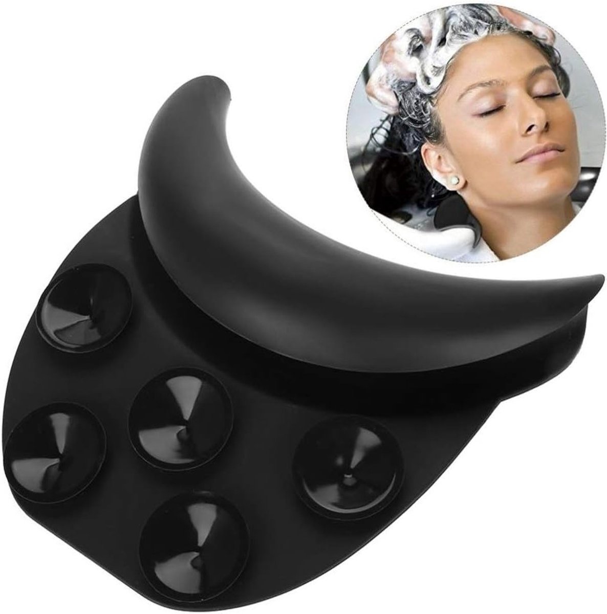 Ergonomisch Neksteun Kussen voor Shampoo Bowl - Siliconen Haarwasbak met Comfortabele Nekondersteuning en Antislip Grip voor Salon en Spa Gebruik