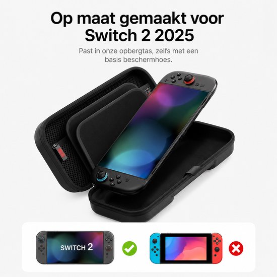 Étui Sounix pour Nintendo Switch 2 - Housse de protection - Étui Switch 2 - Sac de rangement - Étui Portal - Zwart