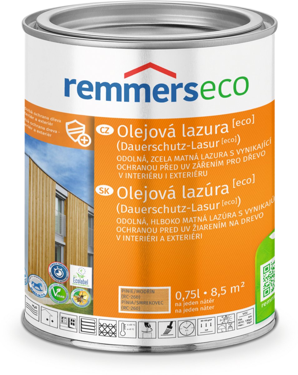 Remmers Oliebeits Long Life Eco - 0,75l - Pine / Lariks RC-260 - Buiten/Binnen