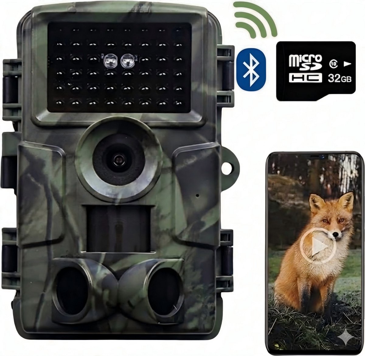Wildcamera - Wildcamera voor Buiten - Wildcamera met Nachtzicht - Wild Camera met Wifi - Buitencamera met Nachtzicht