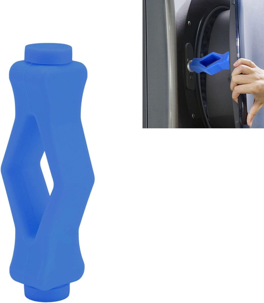 Verstelbare Deursupport voor Voorladers, Flexibele Deurhouder voor Wasmachine met Sterke Magneet en Deurstoppers, Blauw