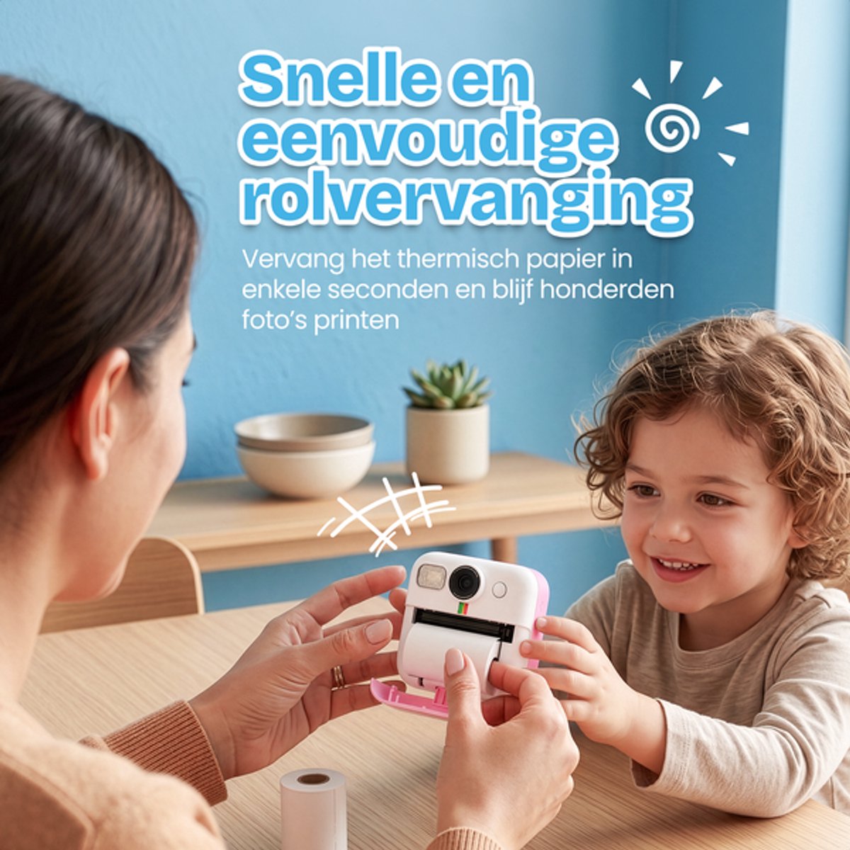 TinyPlay Kindercamera met foto printer - Siliconen Hoes - 48MP - Digitale Camera Kinderen - 32GB SD kaart - Full HD Foto en Video - Spelletjes - Fotoprinter - Kinder camera - Digitale kindercamera - Roze — afbeelding 7