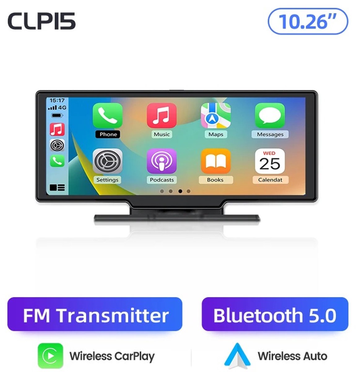 Mosh Stories Dashcam met Draadloze Apple CarPlay & Android Auto – 4K + Full HD Achtercamera - GPS - Touchscreen & Spraakbediening