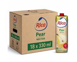 Rica Pear Nectar Drink 18 x 330 ml Multipack Doos – Perensapdrank met Vitamine C – Voordeelverpakking