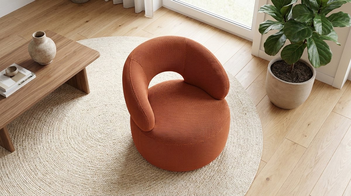 Fauteuil – House&Garden Breathe Lounge Fauteuil Rust – Moderne Design Fauteuil – Comfortabele 1-Zits Relaxstoel – Luxe Stoffen Lounge Stoel – Hotel Chique Fauteuil voor Woonkamer, Slaapkamer of Lobby – 82x81x73 cm