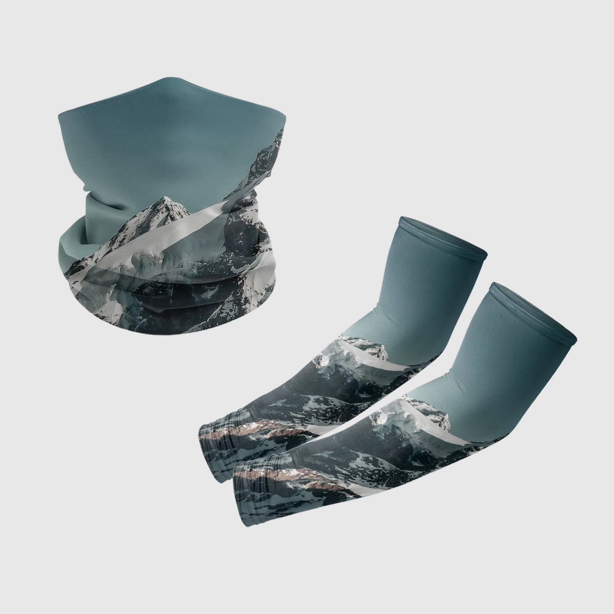 Premium Nekwarmer & Armstukken Set - UV-Bescherming - Ice Silk Materiaal - Zonbescherming Combiset - Voor Sport, Fiets & Motor - Dames & Heren