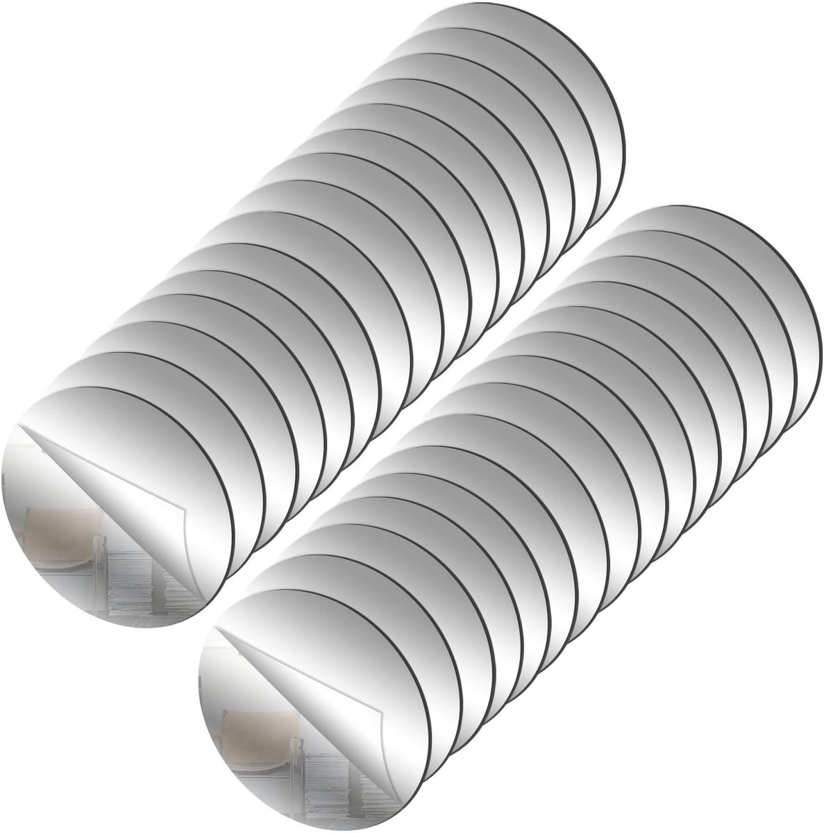 30 Stuks Zelfklevende Ronde Spiegels van Acryl 5 cm voor Wanddecoratie en DIY Projecten
