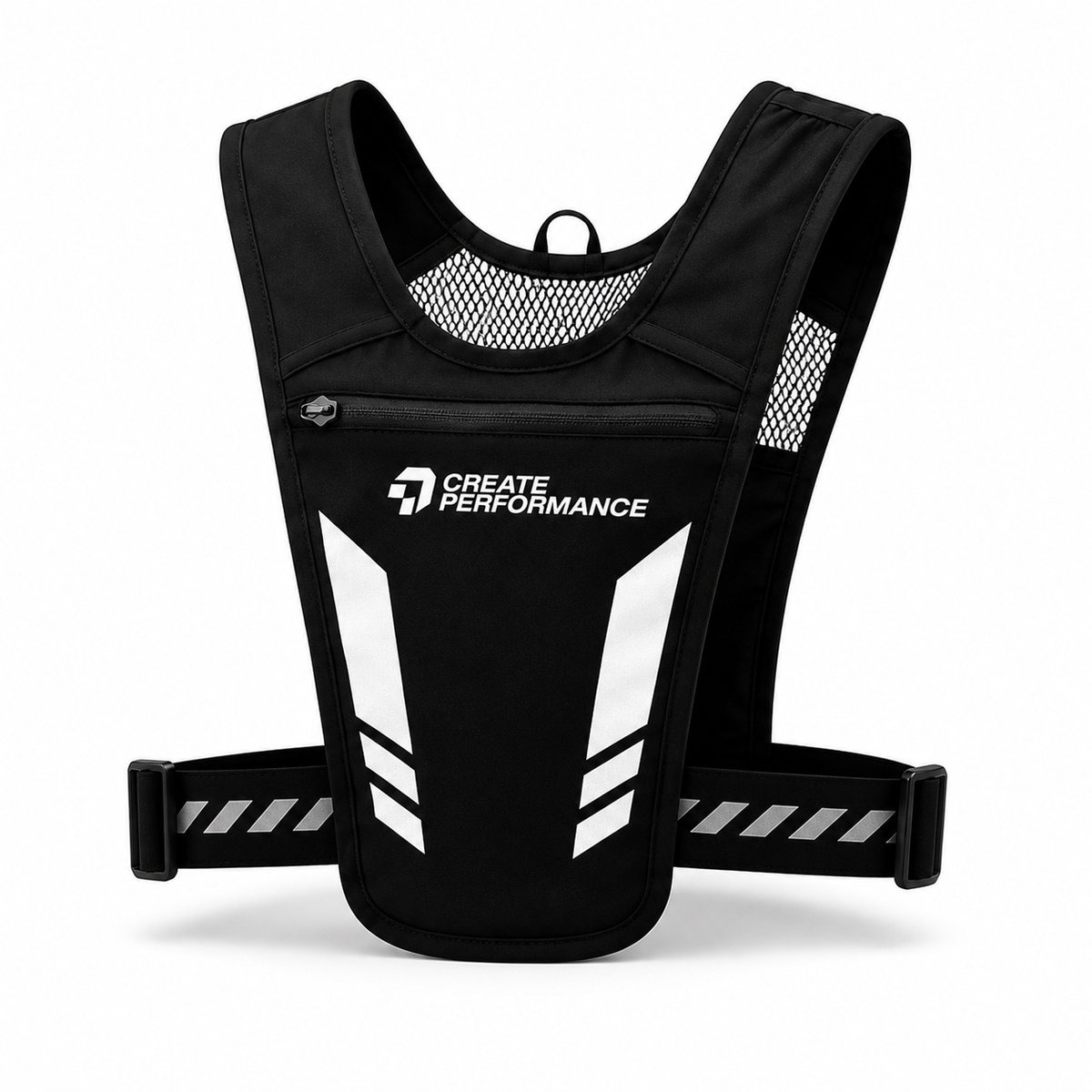 CREATE PERFORMANCE Hardloopvest – Reflecterend Running Vest – Lichtgewicht & Verstelbaar – Hardloopvest Heren & Dames – Zwart