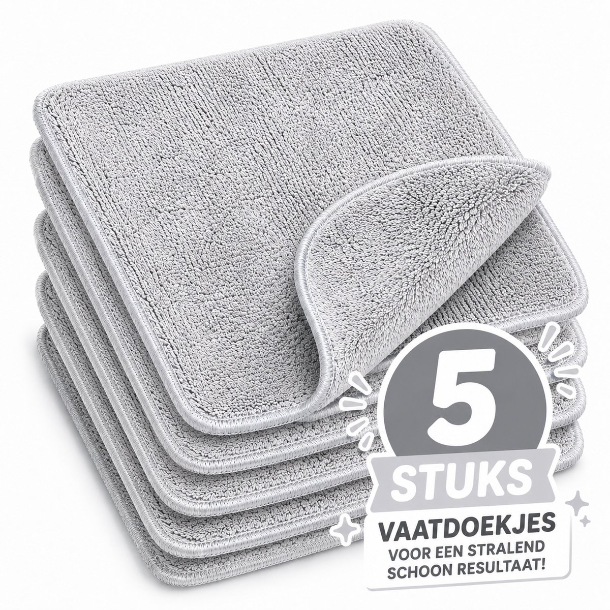 NanoPlus Vaatdoekje 5 stuks - Grijs
